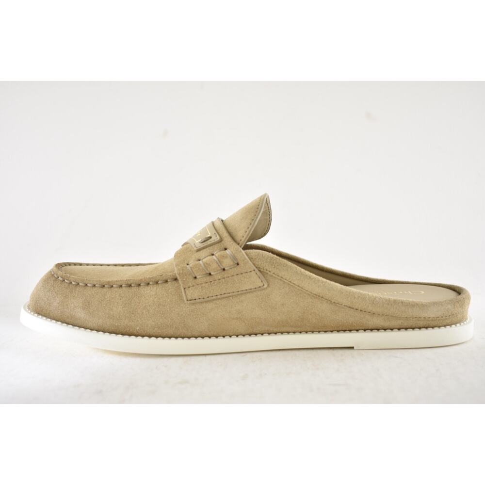 Dior Boy Mule Corde Beige Suede Leather Backless Slip On Logo Loafer Flat 42 - Picture 14 of 16